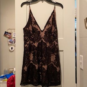 Feee People Sequin Embroidered Mini Dress